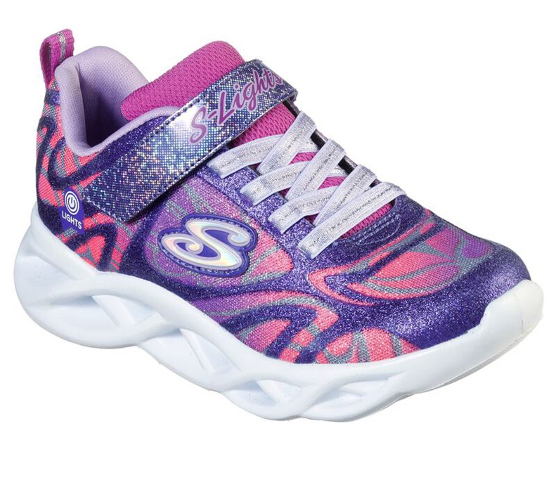 Skechers Lights: Twisty Brights - Dazzle Flash - Girls Sneakers Purple/Multicolor [AU-BE2886]
